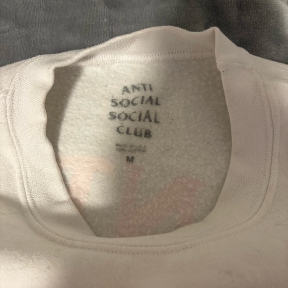 Anti Social, Social Club White Crewneck. Multicoloured Detail - Picture 4 of 8
